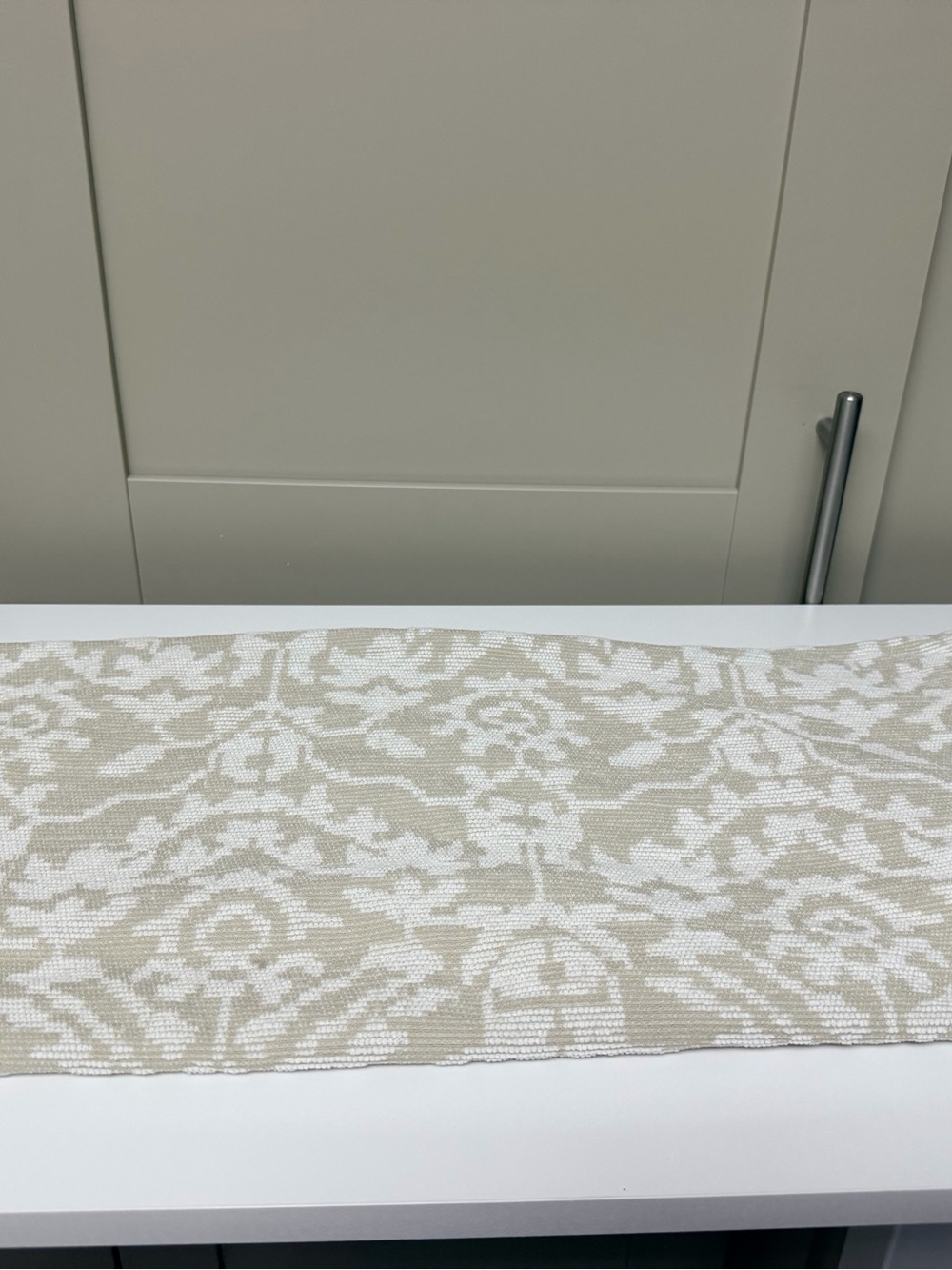 Pottery Barn Beige and White Damask Accent Pillow Cover